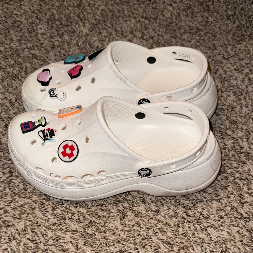 CROCS White with Colorful Nurse Charms - Picture 5 of 6